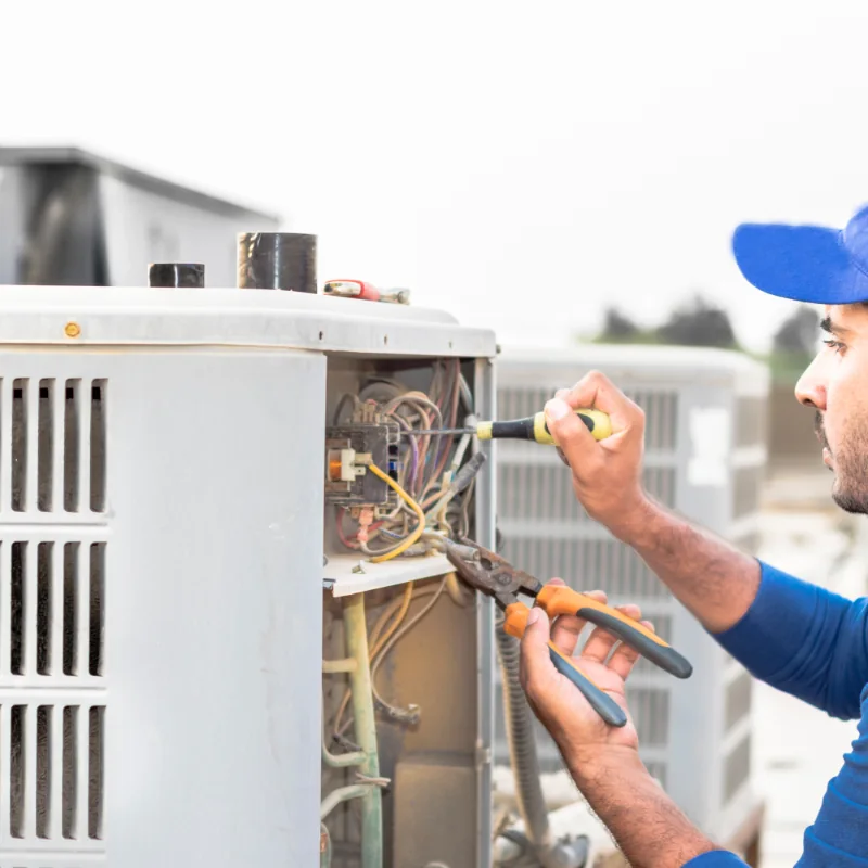 Stokes installing HVAC unit